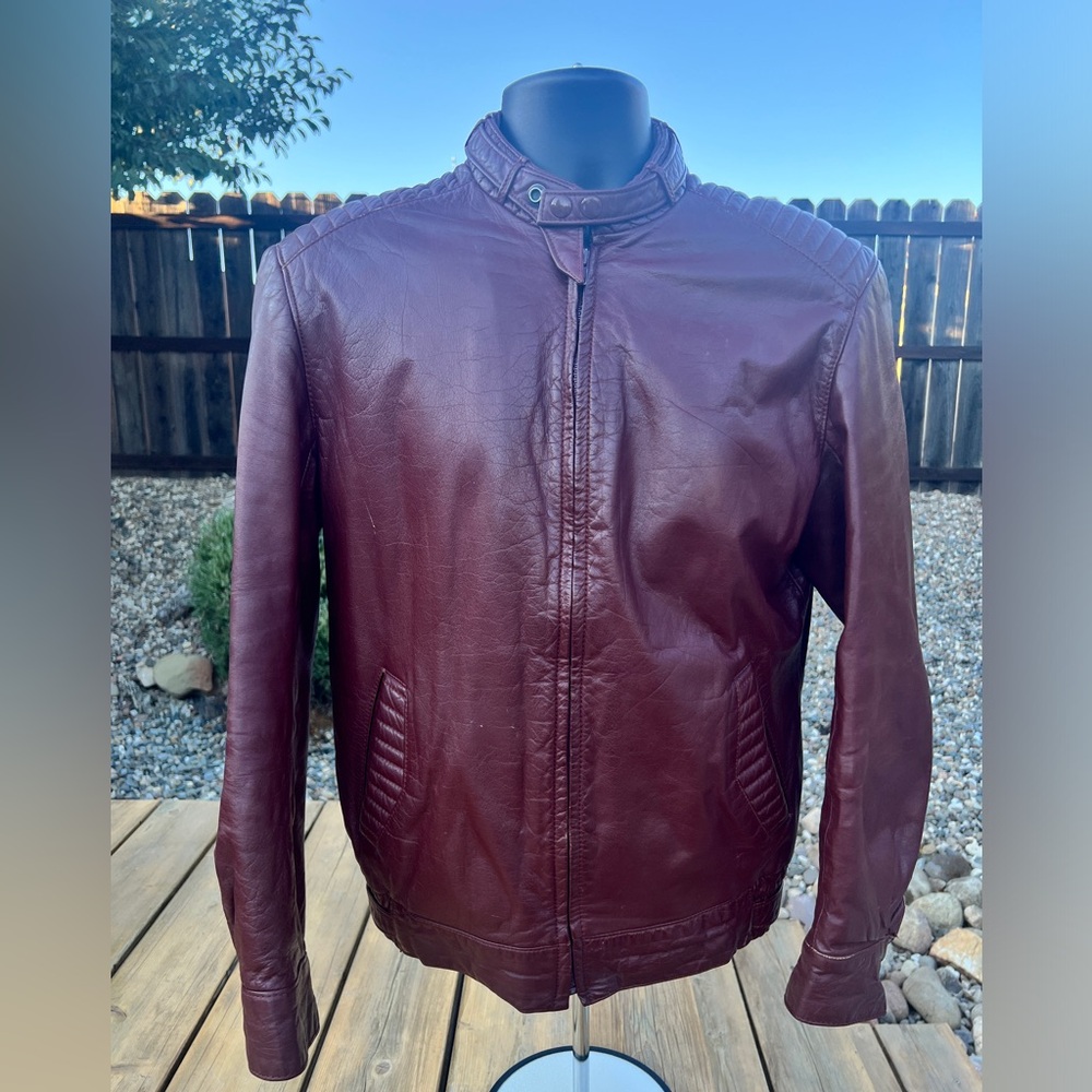 Oxblood 80s Vintage Leather Jacket
